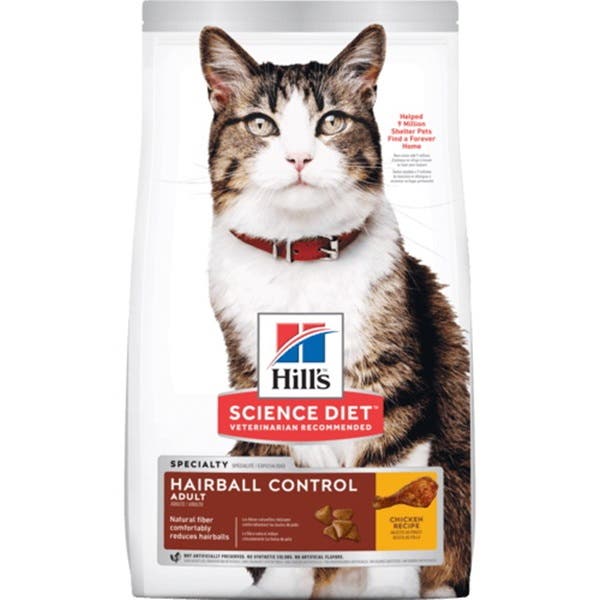 Hill's 8881 Cat Food, Adult, Special Diet: Hairball Control, High-Protein, Dry, Chicken, 7 lb