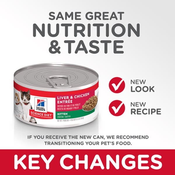 Hill's 6600 Kitten Food, Dry, Chicken, Liver Flavor, 5.5 oz Can