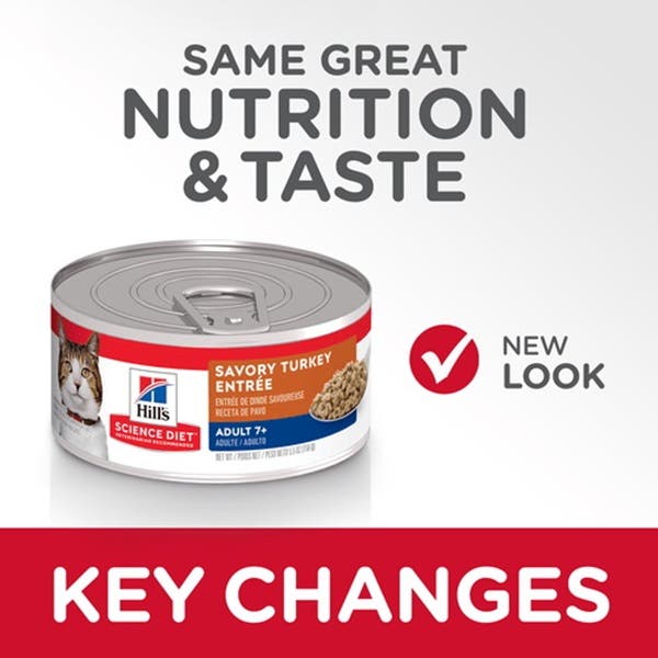 Hill's 7401 Cat Food, Mature, Special Diet: High-Protein, Dry, Savory Turkey, 5.5 oz Can