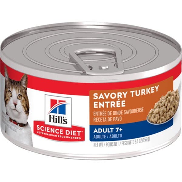 Hill's 7401 Cat Food, Mature, Special Diet: High-Protein, Dry, Savory Turkey, 5.5 oz Can
