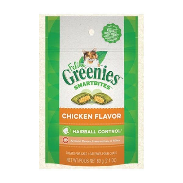 Feline Greenies SMARTBITES 10139 Cat Treat, Chicken Flavor, 2.1 oz