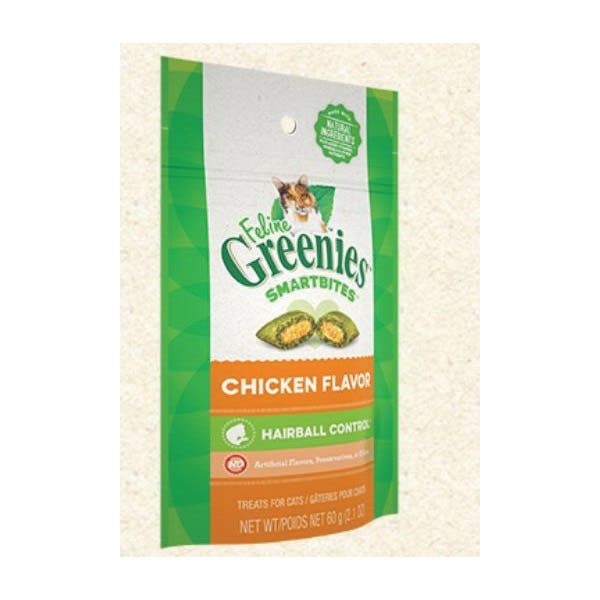 Feline Greenies SMARTBITES 10139 Cat Treat, Chicken Flavor, 2.1 oz