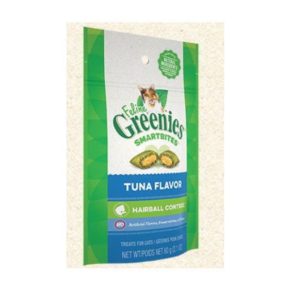 Feline Greenies SMARTBITES 10140 Cat Treat, Tuna Flavor, 2.1 oz