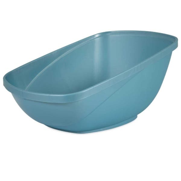 Petmate 42093 Litter Pan, 15 in W, 19-1/4 in D, Plastic, Blue Steel