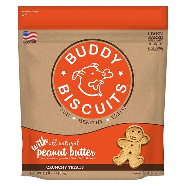 Buddy Biscuits Oven Baked Treat, Peanut Butter, 3.5 lb