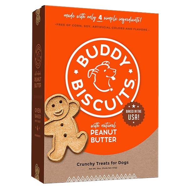 Buddy Biscuits Oven Baked Treat, Peanut Butter, 16 oz