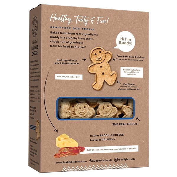 Buddy Biscuits Oven Baked Treat, Bacon, Cheese, 16 oz