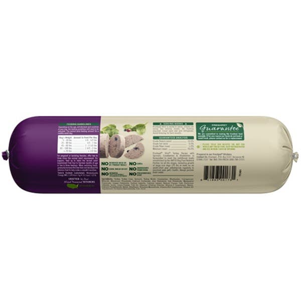 Vital Dog Food, Dry, Blueberries, Cranberries, Spinach, Turkey, 2 lb, Roll