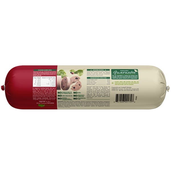 Vital Dog Food, Bison, Beef, Blueberries, Cranberries, Spinach, 1 lb, Roll
