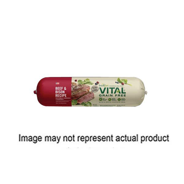 Vital Dog Food, Bison, Beef, Blueberries, Cranberries, Spinach, 1 lb, Roll
