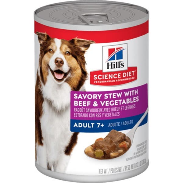 Hill's 1434 Dog Food, Senior Breed, Wet, Beef, Vegetables Flavor, 12.8 oz Can