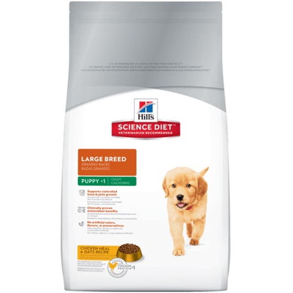 Hill's Dog Food, L, Puppy Breed, Dry, Chicken, Oats Flavor, 30 lb Bag