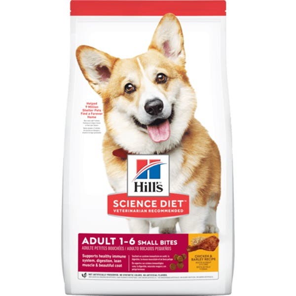 Hill's 8183 Dog Food, Adult, S Breed, Dry, Barley, Chicken Flavor, 5 lb Bag