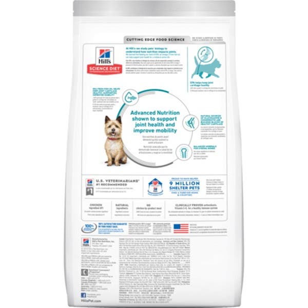 Hill's Science Diet Healthy Mobility 10114 Dog Food, S Breed, Dry, Barley, Brown Rice, Chicken Flavor, 4 lb Bag