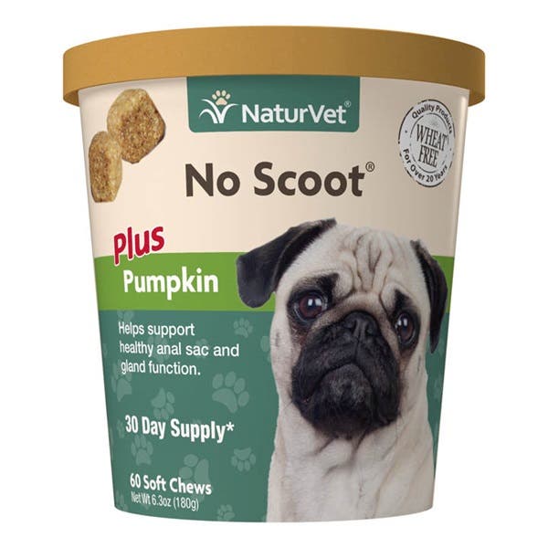 NaturVet No Scoot Supplement, Soft Chew, 6.3 oz Cup