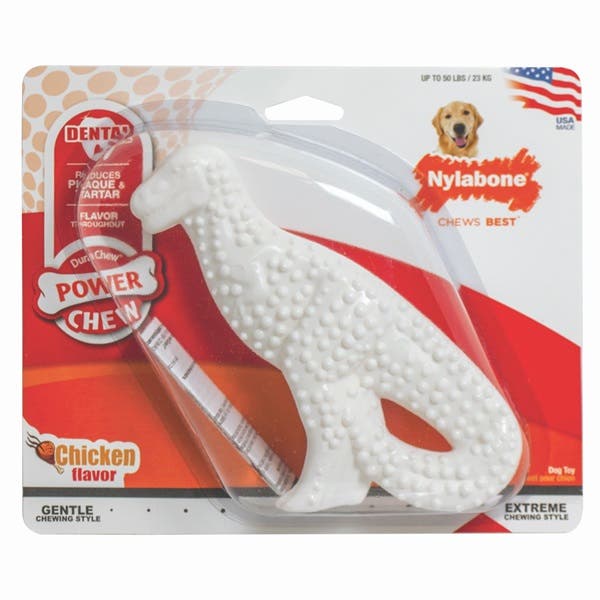 Nylabone Dura Chew Power Chew NDD101P Dog Toy, Dinosaur