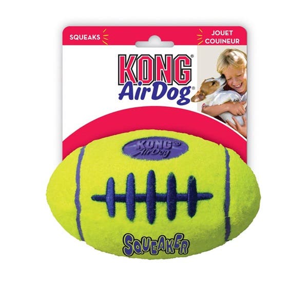 Kong AirDog Dog Toy, L, Squeaker, Yellow