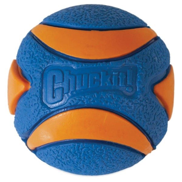 Chuckit! Dog Toy, S, Squeaker Toy, Rubber, Blue/Orange