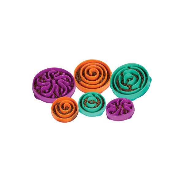 Outward Hound Fun Feeder, 8-1/2 in Dia, Mini, 2 cup Volume, ABS, Orange
