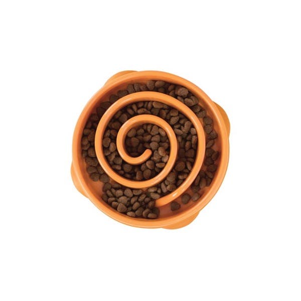 Outward Hound Fun Feeder, 8-1/2 in Dia, Mini, 2 cup Volume, ABS, Orange