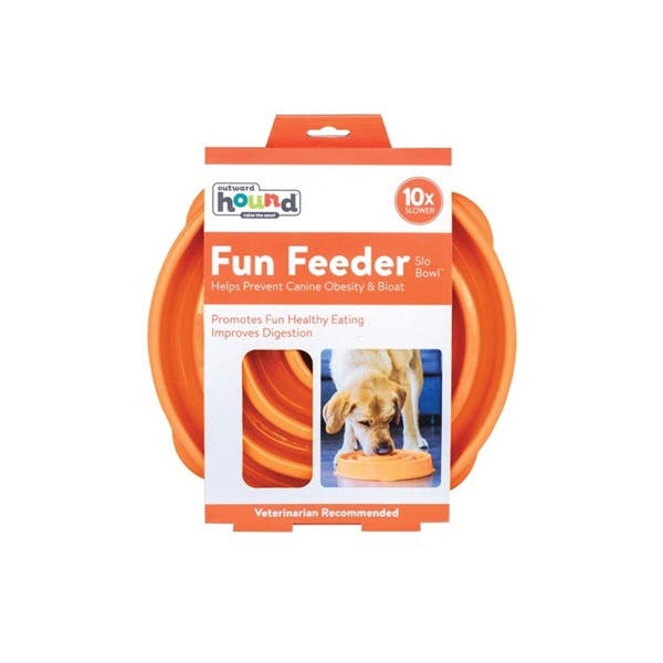 Outward Hound Fun Feeder, L, 4 cup Volume, ABS, Orange