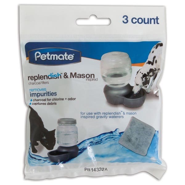 Petmate Replendish 24989 Replacement Filter, Charcoal/Polyester, Gray