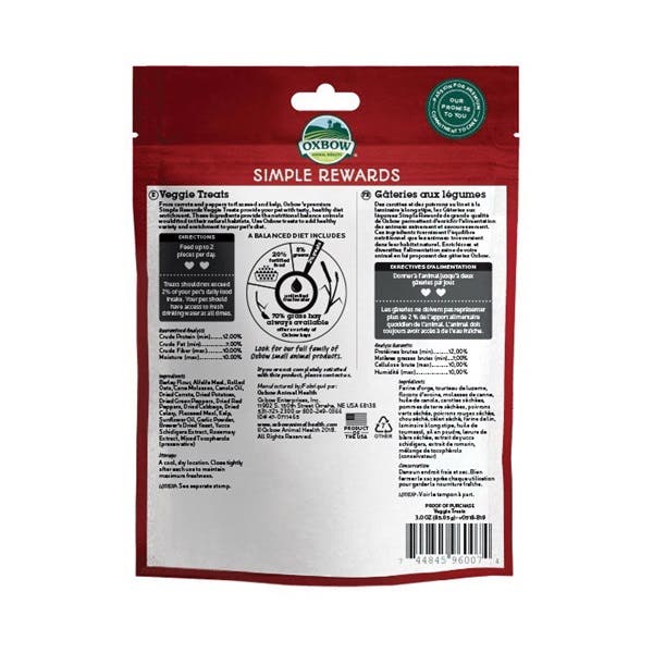 Oxbow Simple Rewards Veggie Treat, Vegetable, 2 oz