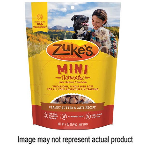 Zuke's Mini Naturals 33922 Dog Treat, Oats, Peanut Butter Flavor, 16 oz Pouch