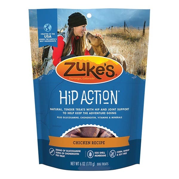 Zuke's Hip Action 21110 Dog Treat, Chicken Flavor, 6 oz Pouch