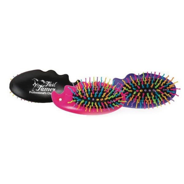Tail Tamer Mane Rainbow Brush, Black/Pink/Purple