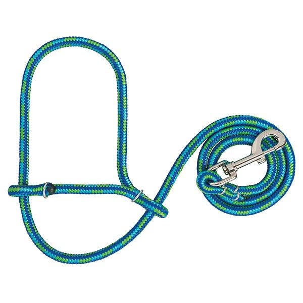 Weaver Leather Poly Rope Sheep Halter, Hurricane Blue/Lime/Royal Blue