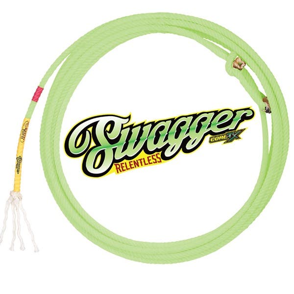 Cactus Swagger CoreTX Head Rope, 32 ft L, Super Soft Rope, Nylon, Neon Green