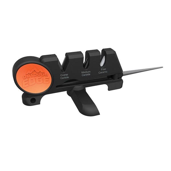 Outdoor Edge Love-X PRO Series Knife Sharpener, Alumina-Ceramic/Tungsten Carbide Abrasive, TPR Handle