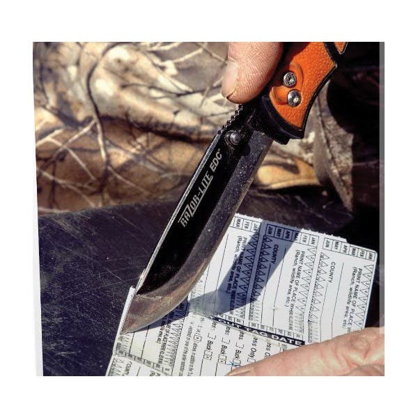 Outdoor Edge Folding Knife, 3-1/2 in L Blade, Stainless Steel Blade, 6-Blade, Orange Handle