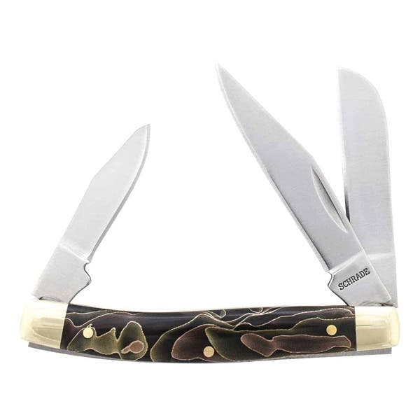 Old Timer 34OTCP Pocket Knife, 2.4 in L Blade, Stainless Steel Blade, 3-Blade, Ergonomic Handle, Brown Handle