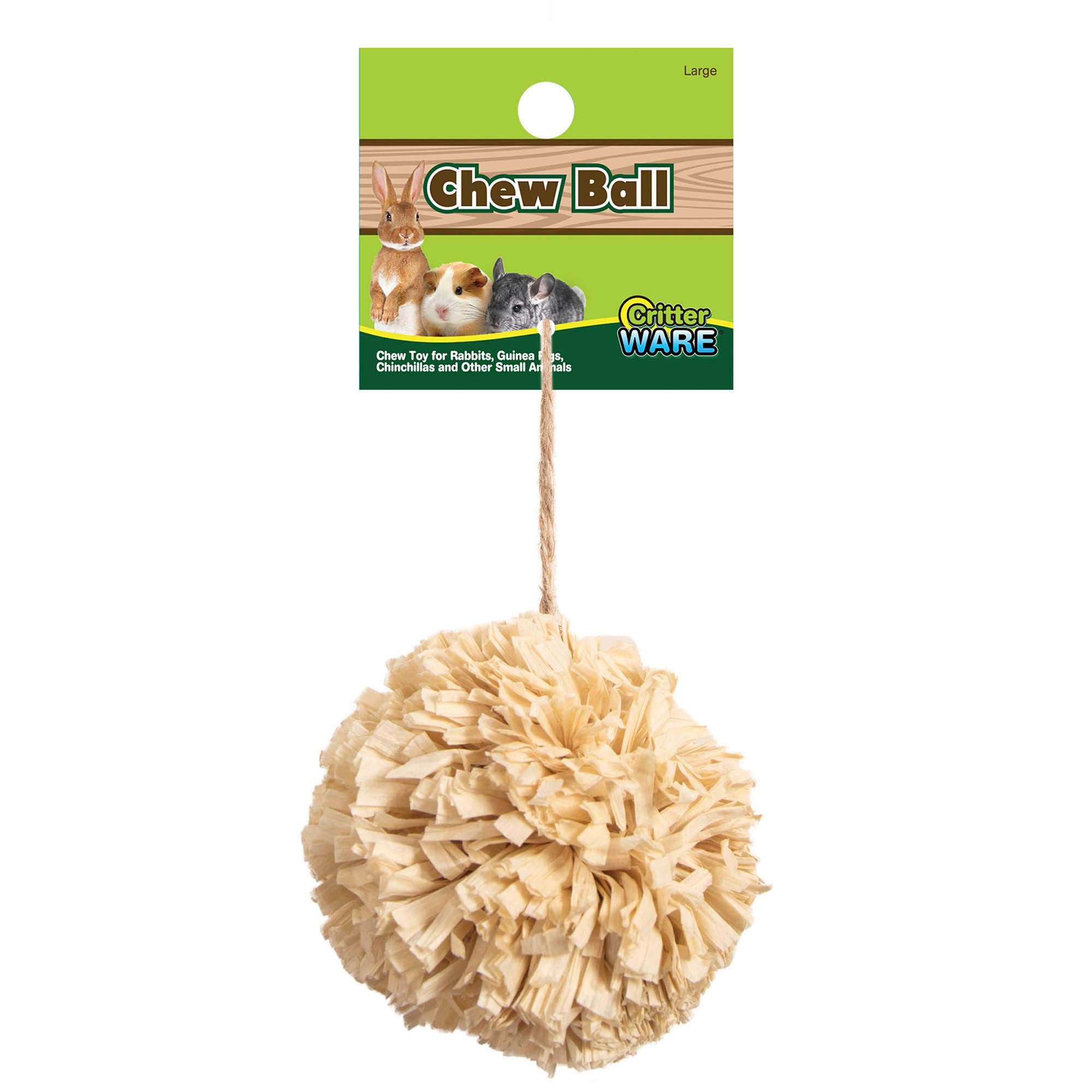 Ware Chew Ball, Chinchillas, Guinea Pigs, Pet Rats, Rabbits, L, Paper, Corn