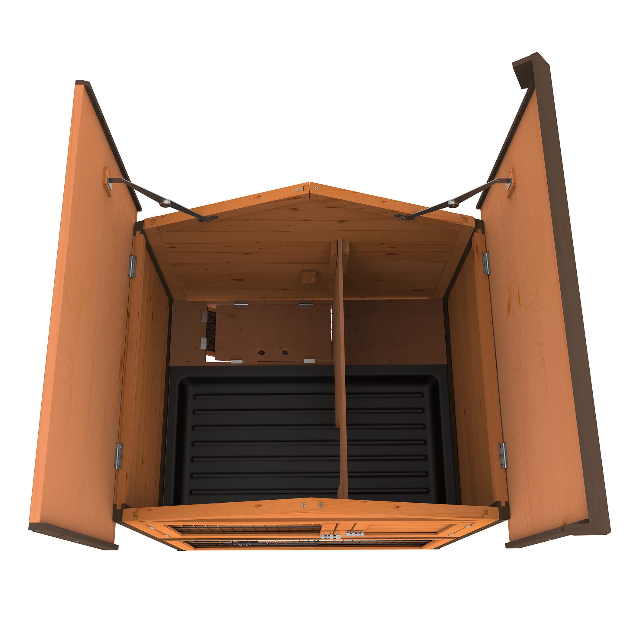 Ware Level Two Premium Bunny Barn, 37-1/2 in W, 31-1/2 in D, 47 in H, M, Wood, Powder-Coated, Natural