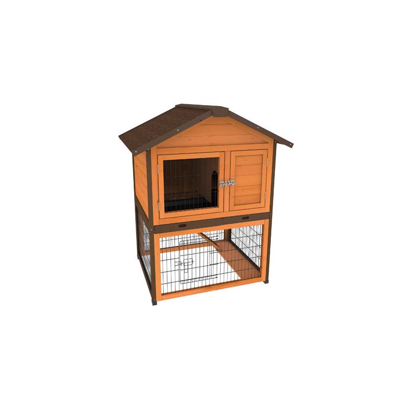 Ware Level Two Premium Bunny Barn, 37-1/2 in W, 31-1/2 in D, 47 in H, M, Wood, Powder-Coated, Natural