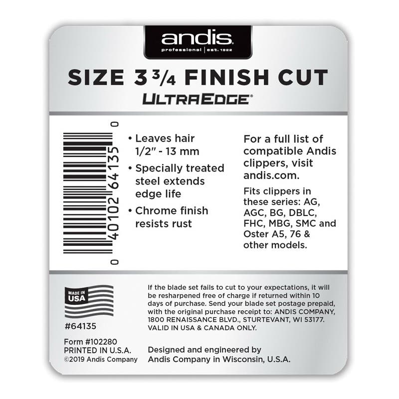 Andis UltraEdge Detachable Blade, 3 3/4 FC, Carbon Steel Clamshell