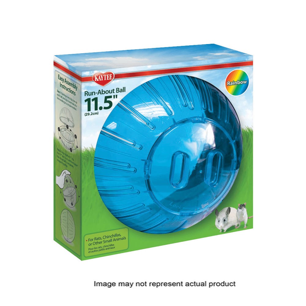 Kaytee 100079359 Run-About Ball, Chinchillas, Pet Rats, 11-1/2 in, Assorted