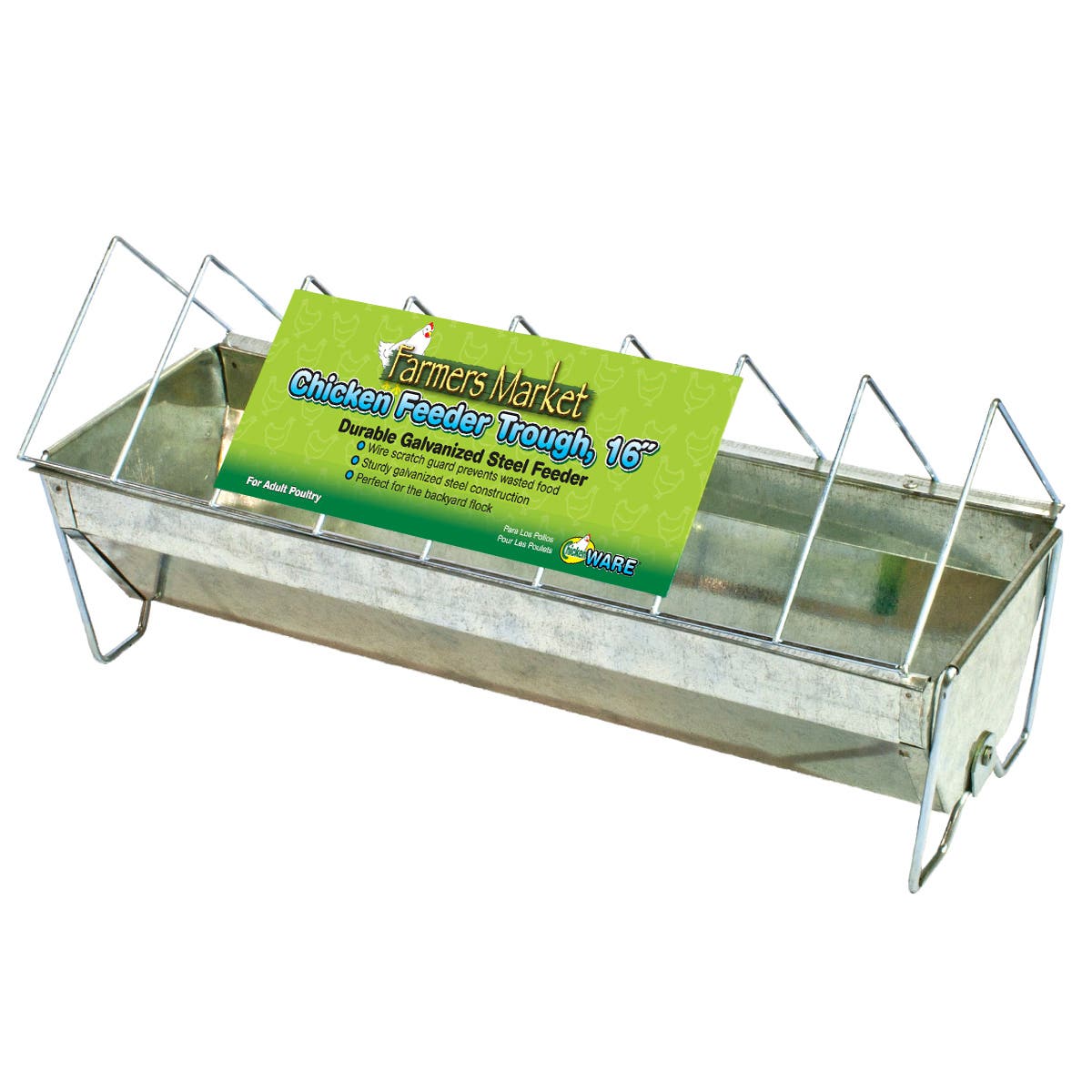 Ware Trough Feeder, Steel, Galvanized