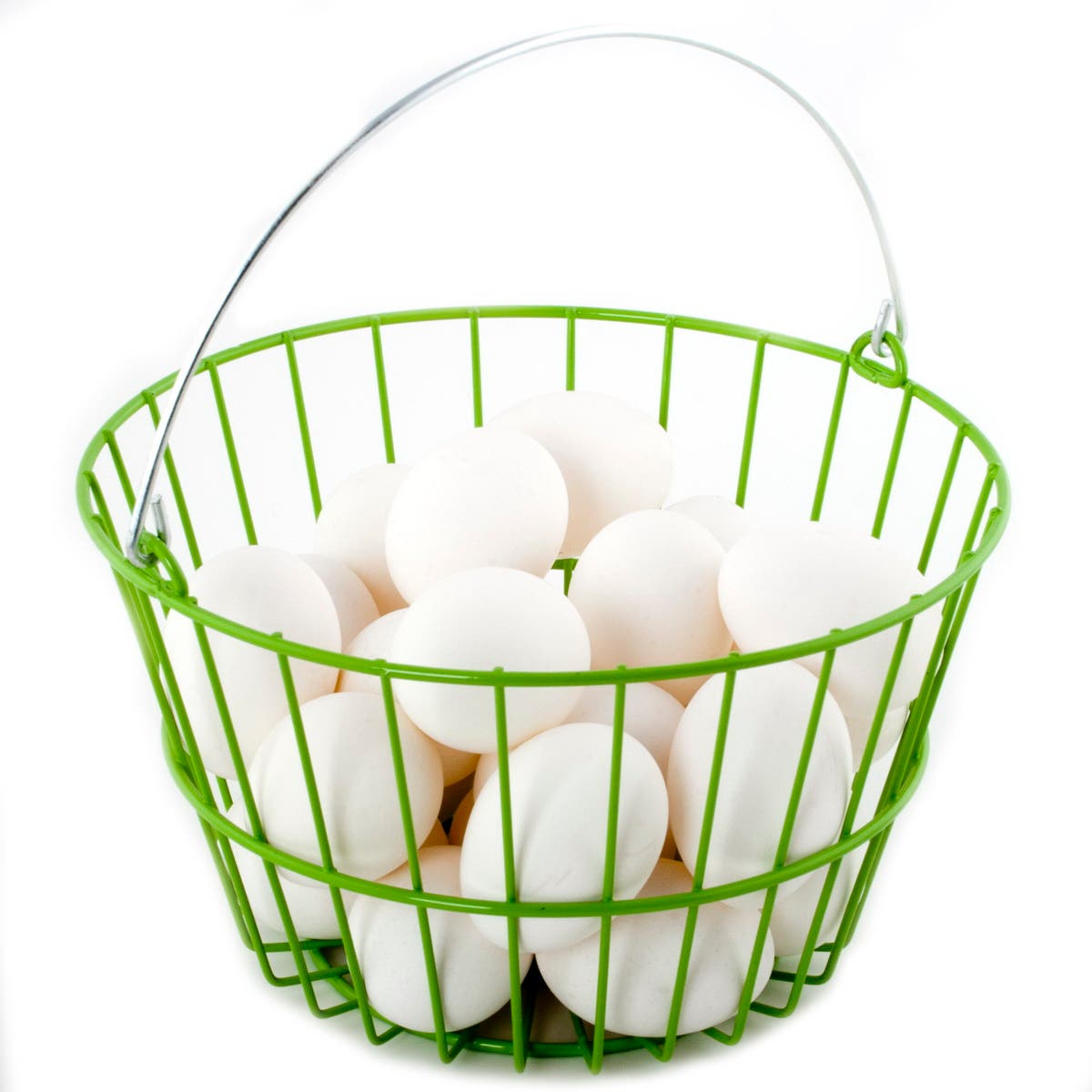 Ware Egg Basket, 8-1/2 in L, 8-1/2 in W, 24 Eggs Capacity, Green