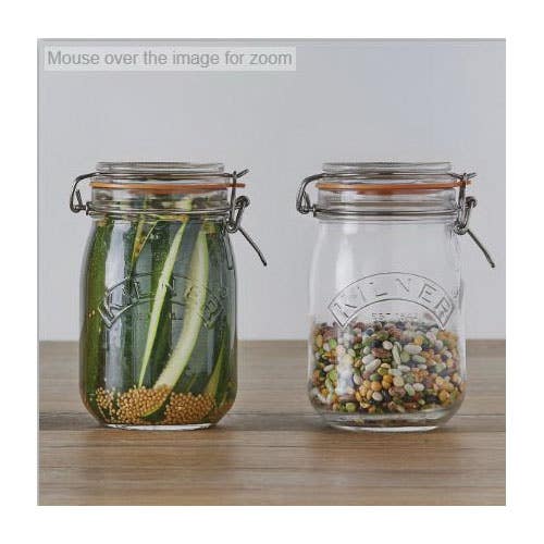 Kilner 0025.491 Round Jar, 1 L, Glass