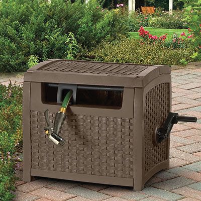 Suncast Hose Hideaway, 5/8 in Hose, 175 ft Hose, Resin