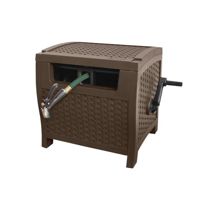 Suncast Hose Hideaway, 5/8 in Hose, 175 ft Hose, Resin