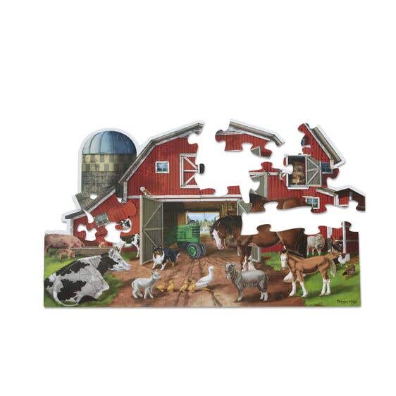 Melissa & Doug Busy Barn Yard Shaped Floor Puzzle