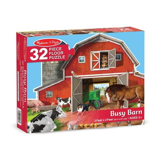 Melissa & Doug Busy Barn Yard Shaped Floor Puzzle