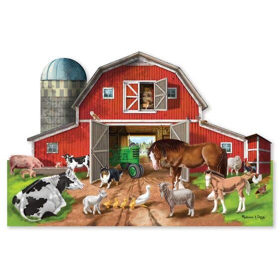 Melissa & Doug Busy Barn Yard Shaped Floor Puzzle
