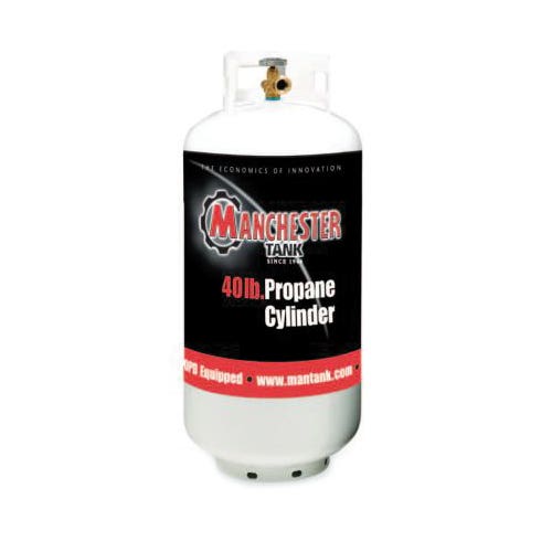 Manchester Tank Propane Cylinder, 40 lb Tank, Steel, White