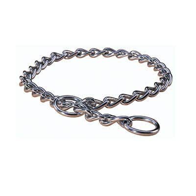 Hamilton Chain Dog Collar, 22 in L Collar, Steel, Silver